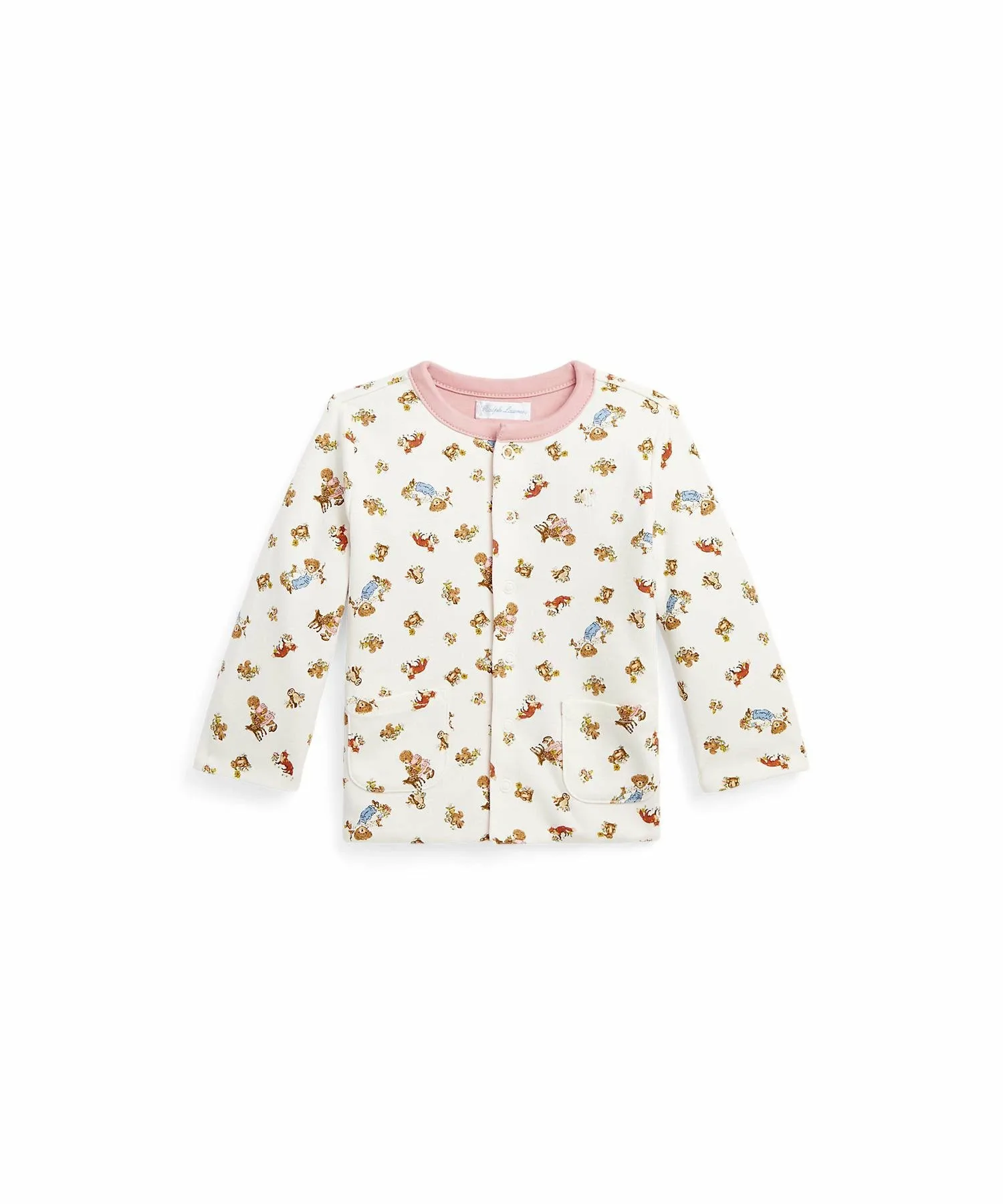 Двусторонняя хлопковая куртка Baby Polo Bear Polo Ralph Lauren, 650 Pink