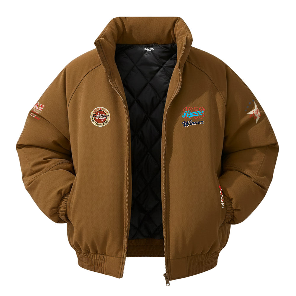 

Пуховик Unisex Stand Collar Thickened HUANQIU, coffee желтый[padded and thickened]