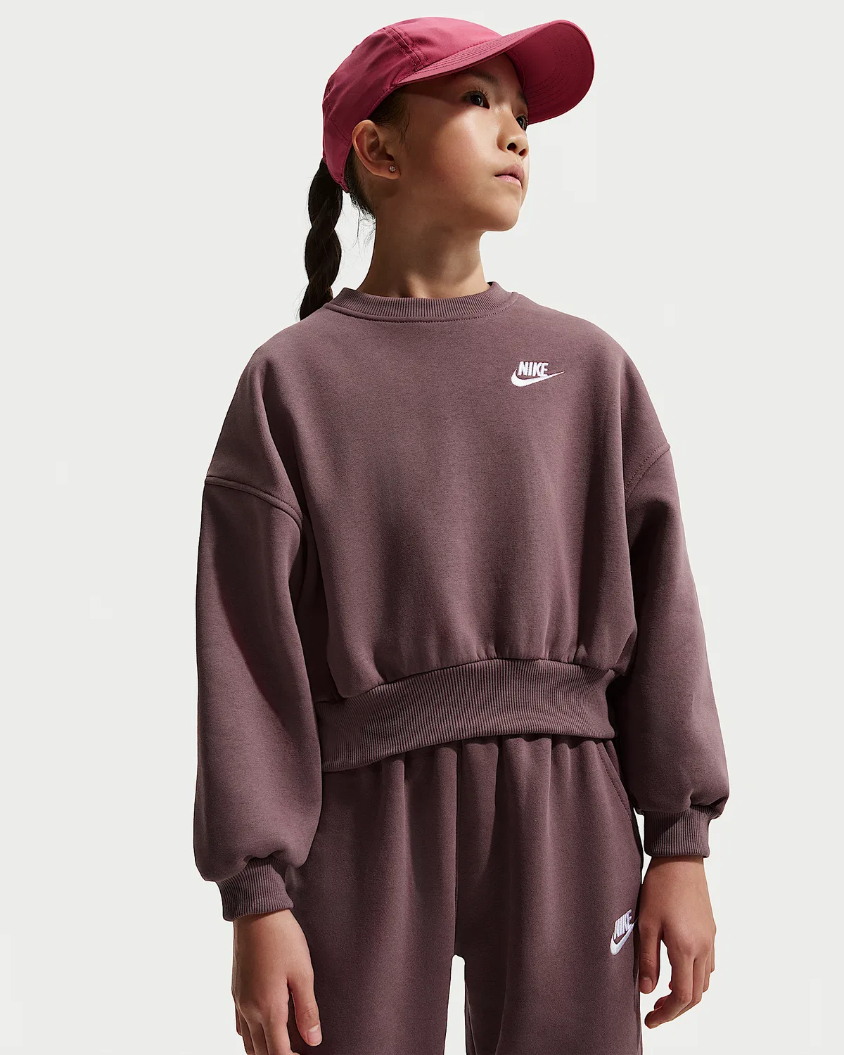 Детский свитшот Nike Sportswear Club Fleece с круглым воротом, Tattoo/Tattoo/White