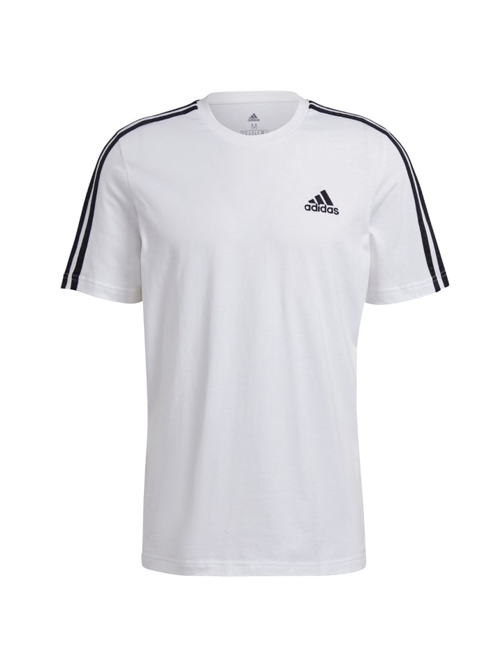 

Функциональная рубашка adidas T shirt Rundhals 3 Streifen Design, белый