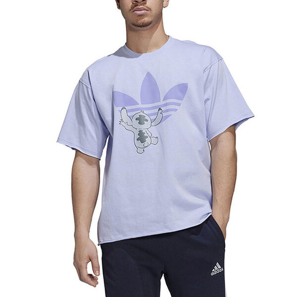 Футболка adidas originals x Disney Crossover Solid Color Stitch Cartoon Pattern Printing Short Sleeve Lavender T-Shirt, мультиколор — фото 2