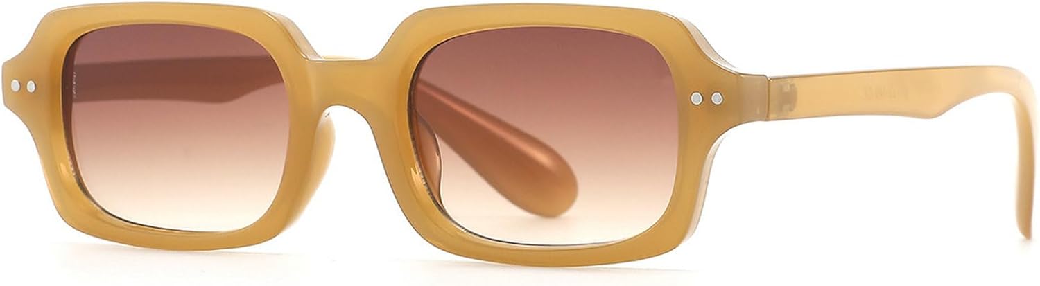 

Мужские солнцезащитные очки маленького прямоугольного размера в стиле ретро с заклепками, сине-зеленые, с защитой от УФ-излучения UV400; женские солнцезащитные очки с градиентным переходом цвета mincl, Orange Brown