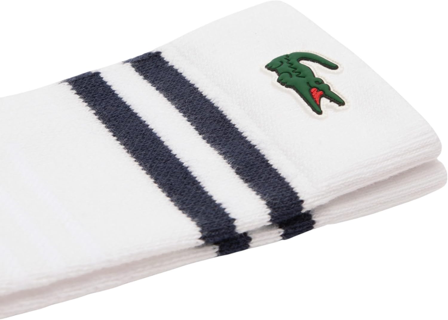 Спортивные носки Lacoste унисекс для взрослых из дышащего материала, White/Navy Blue — фото 3