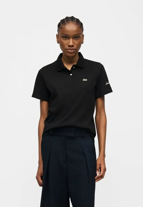 Рубашка поло Lacoste Noir, Классическая однотонная модель — фото 3