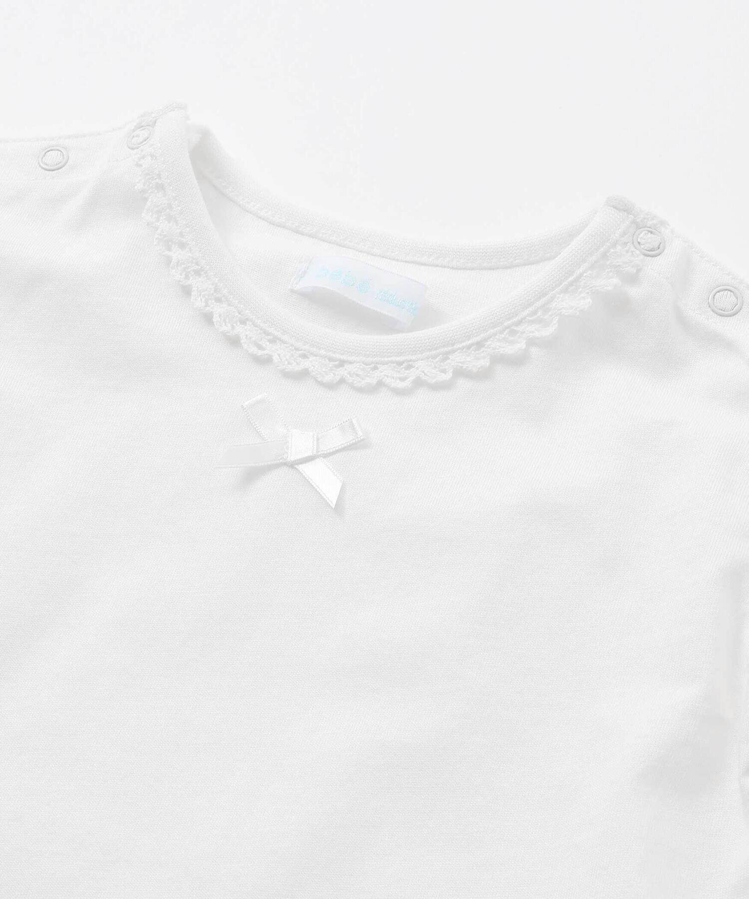 Футболка с коротким рукавом и пышными рукавами из джерси (70-90 см) Fillot de bebe reduction, White — фото 4