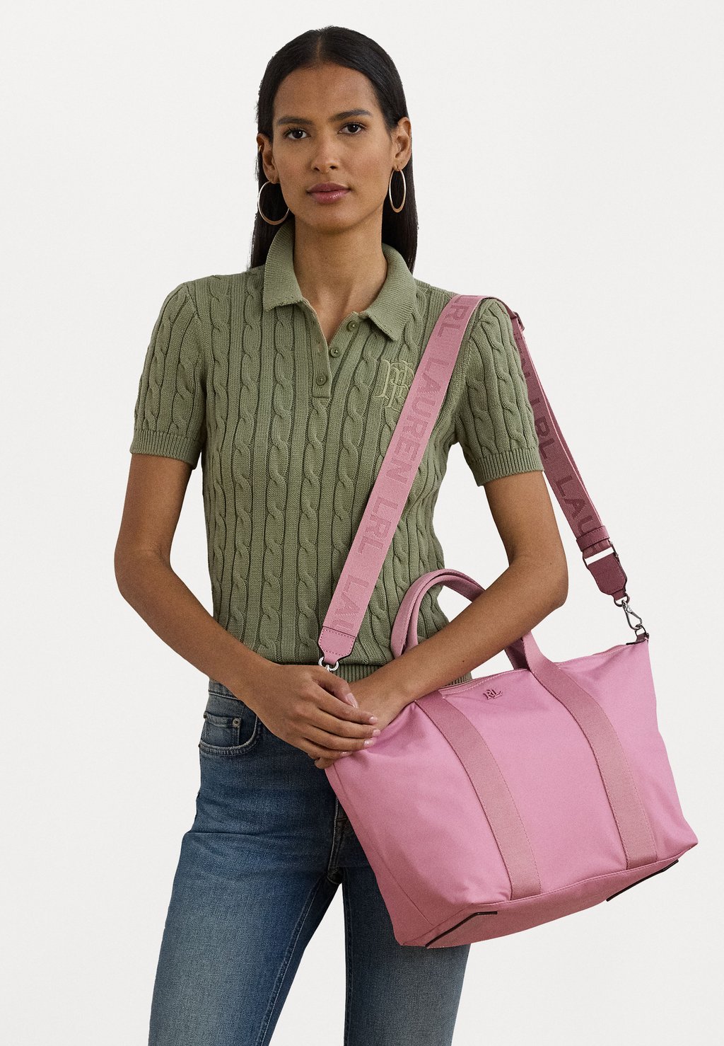 

Сумка-тоут NYLON EXTRA LARGE STEVIE ZIP TOTE BAG Lauren Ralph Lauren, светло-розовый