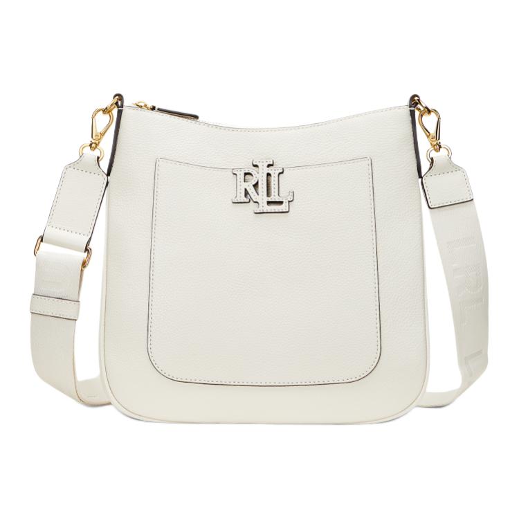 

Polo Ralph Lauren Большая женская сумка через плечо из коровьей кожи белого цвета