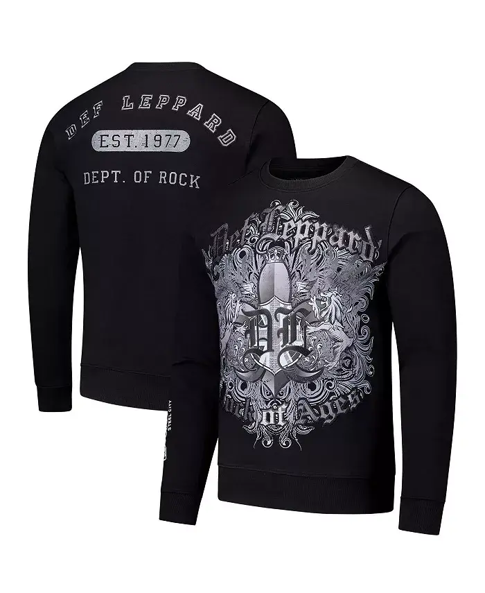 

Мужской черный свитшот Def Leppard Department of Rock Freeze Max