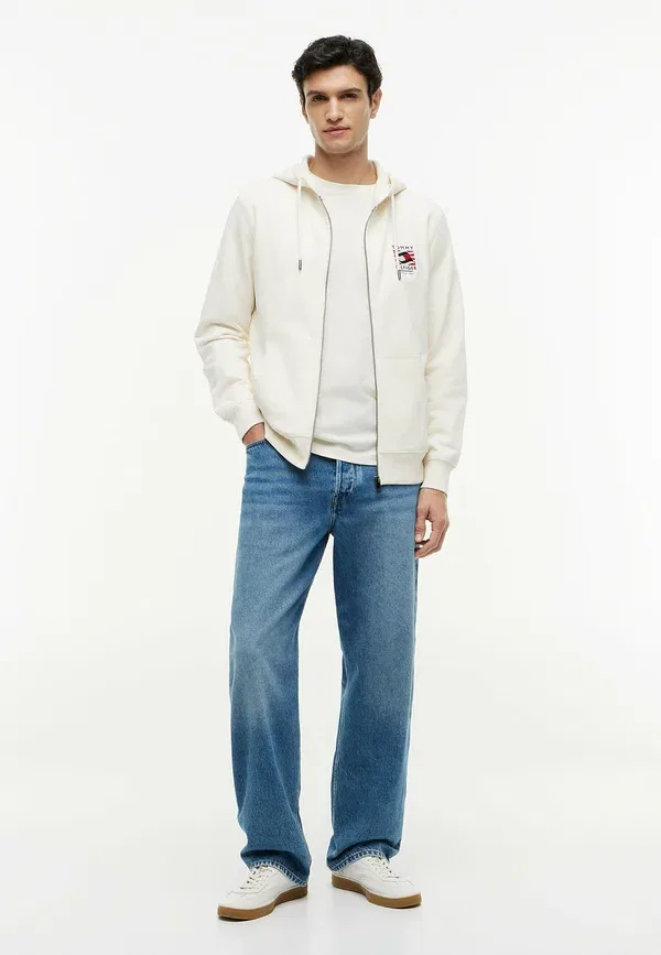 Толстовка на молнии Tommy Hilfiger Rwb box flag tr full zip americana capsule zip up sweatshirt, слоновая кость — фото 2
