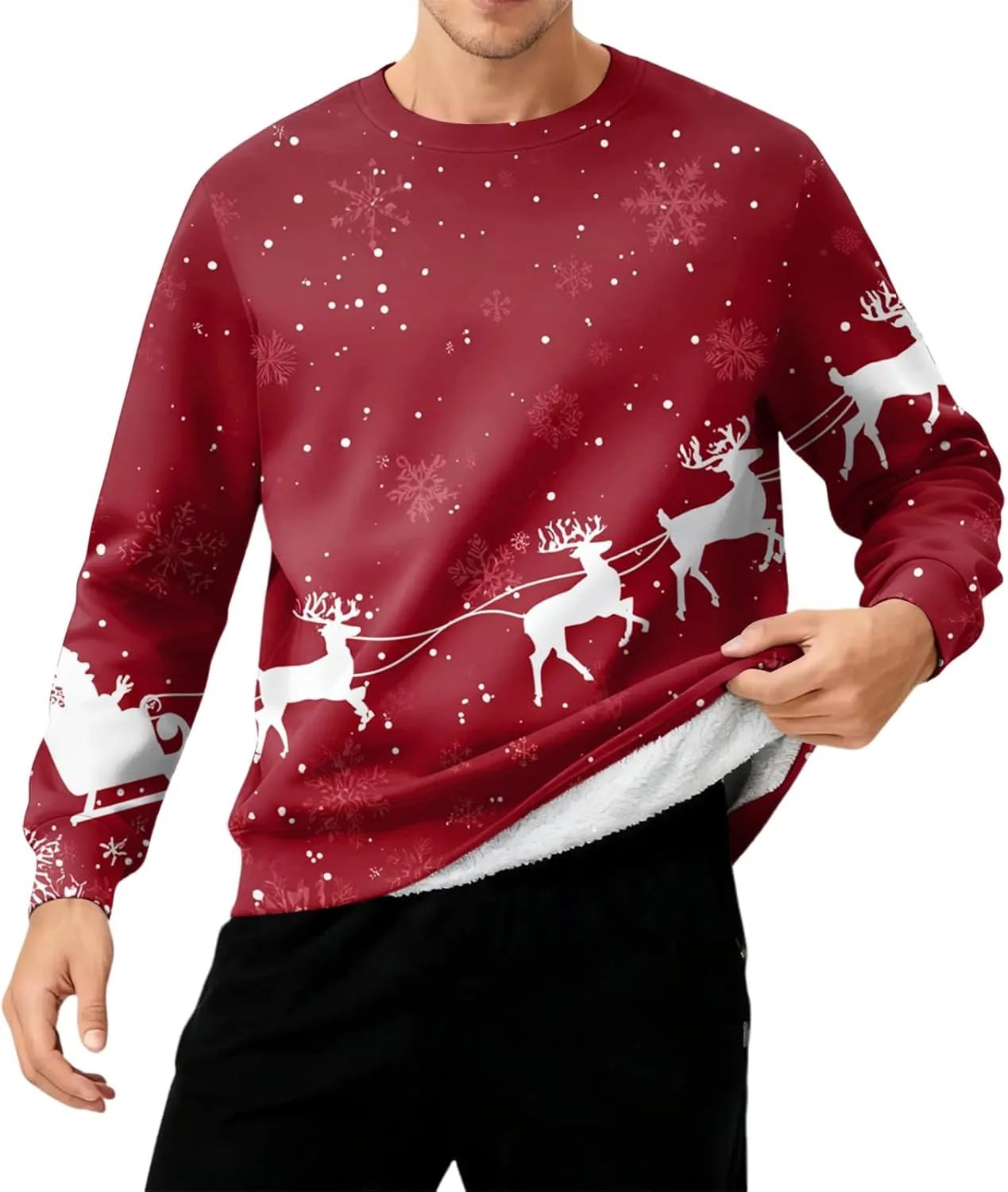 

Мужской рождественский свитшот Plus Size с забавным принтом FQZWONG