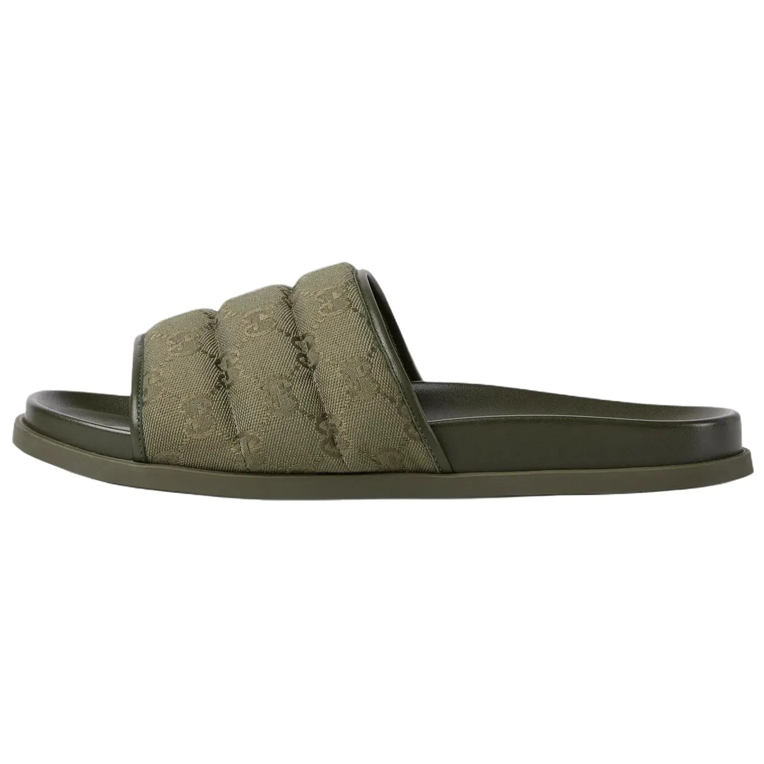 

GUCCI Сандалии-слайды «GG Canvas Dark Green»