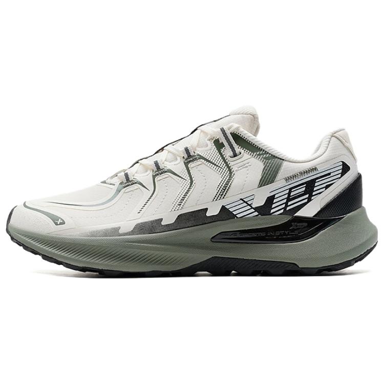 

XTEP Амортизирующие противоскользящие и износостойкие низкие кеды для бега мужские белый черный зеленый, цвет White Black Green