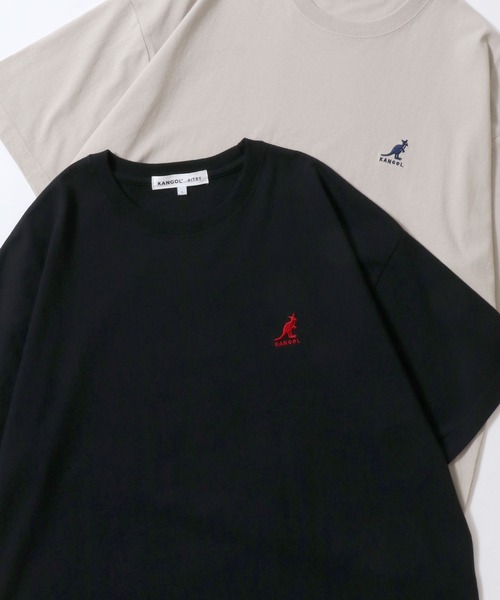 

Футболка мужская и женская, пигментная обработка, оверсайз, вышивка KANGOL, черный