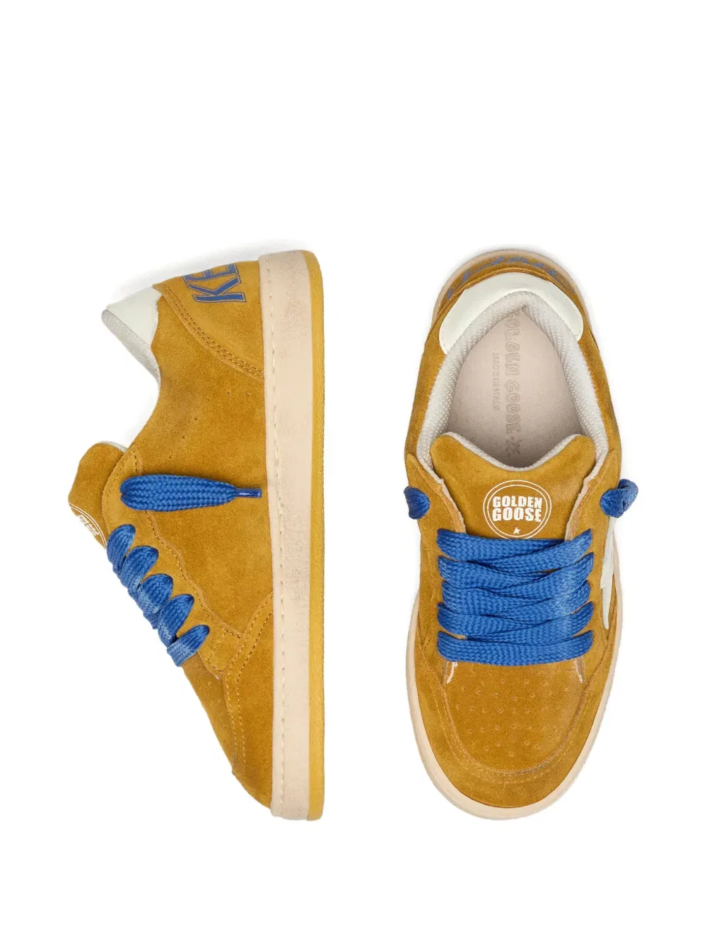 Кроссовки Ball Star на шнуровке Golden Goose Kids, желтый — фото 4