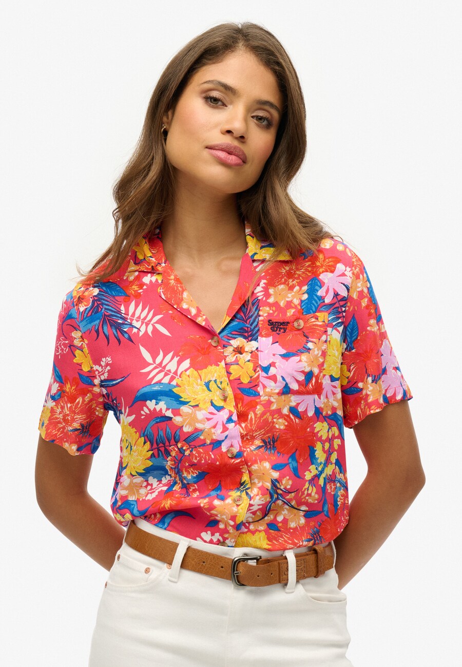 Блузка с коротким рукавом Superdry Blouse Beach Resort, разноцветный — фото 4