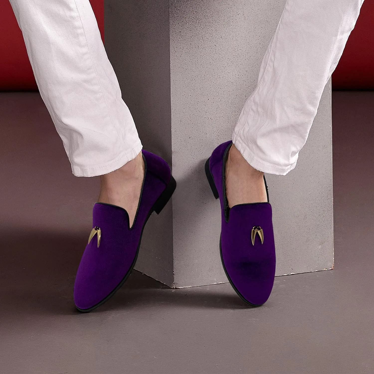 

Мужские люксовые лоферы CMM с пенни, слипоны для вечеринок и танцев, фиолетовый