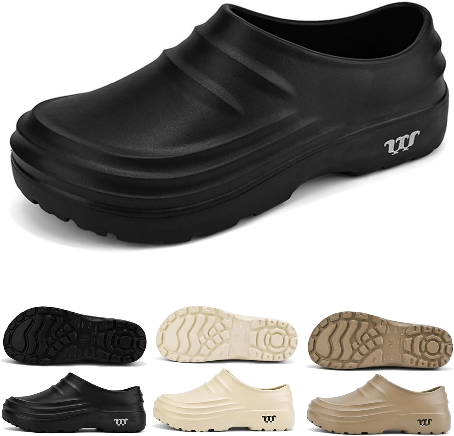 

Садовые тапочки ZWRXW для женщин и мужчин, легкие сабо из ЭВА, сабо с поддержкой свода стопы для мужчин и женщин, нескользящие тапочки для кухни, сада и работы, пляжные сандалии без шнурков, черный