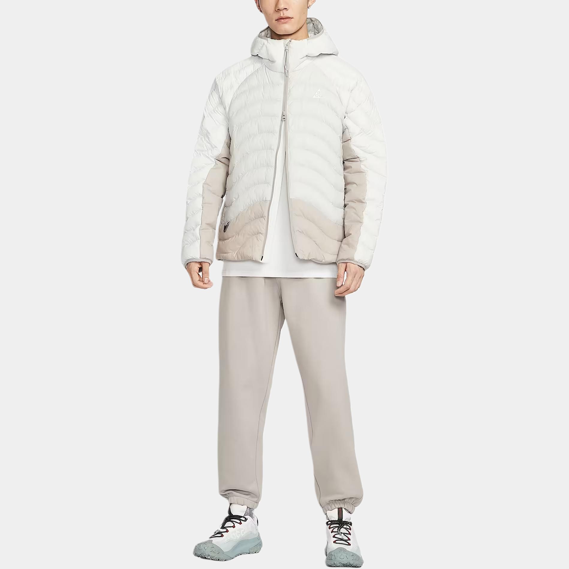 Nike Куртка ACG Puffer для мужчин, капюшон, цвет Dust Photon/Mist Gray/Dust Photon/Mountain White, утепленная — фото 3