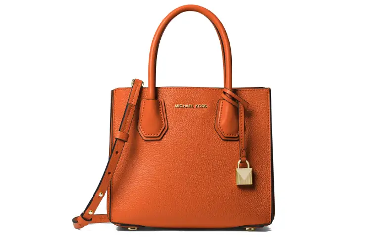 

Кожаная дорожная сумка-саквояж через плечо кросс-боди маленького размера для женщин теплый апельсин MICHAEL KORS