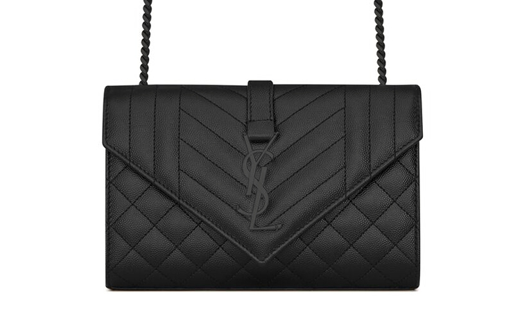 

SAINT LAURENT Кожаный конверт с тиснением под стеганое зерно