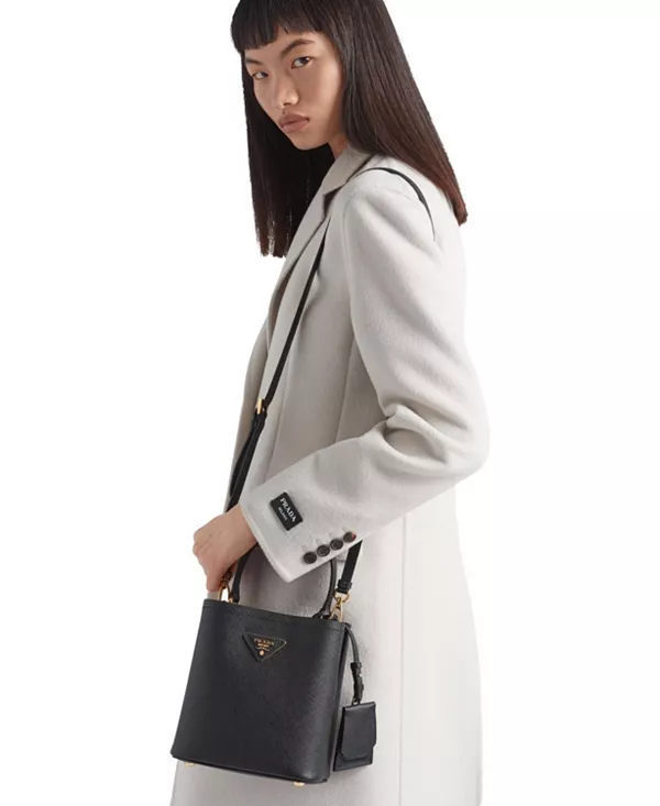 Маленькая сумка-портфель из сафьяновой кожи Prada, черный — фото 3