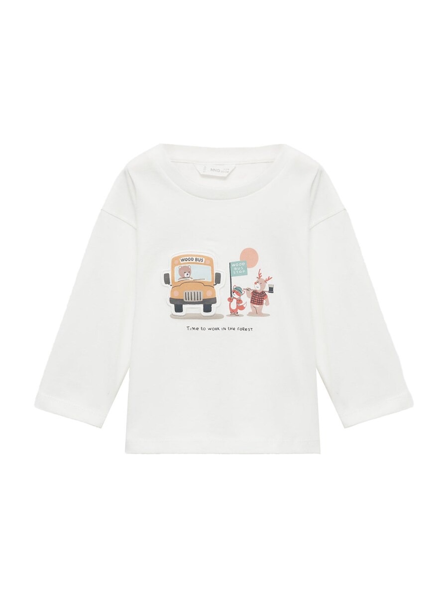 

Рубашка MANGO KIDS WOODBUS, белый