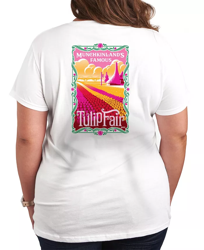 

Футболка больших размеров Wicked Munchkinlands с принтом знаменитой ярмарки тюльпанов Hybrid Apparel, белый
