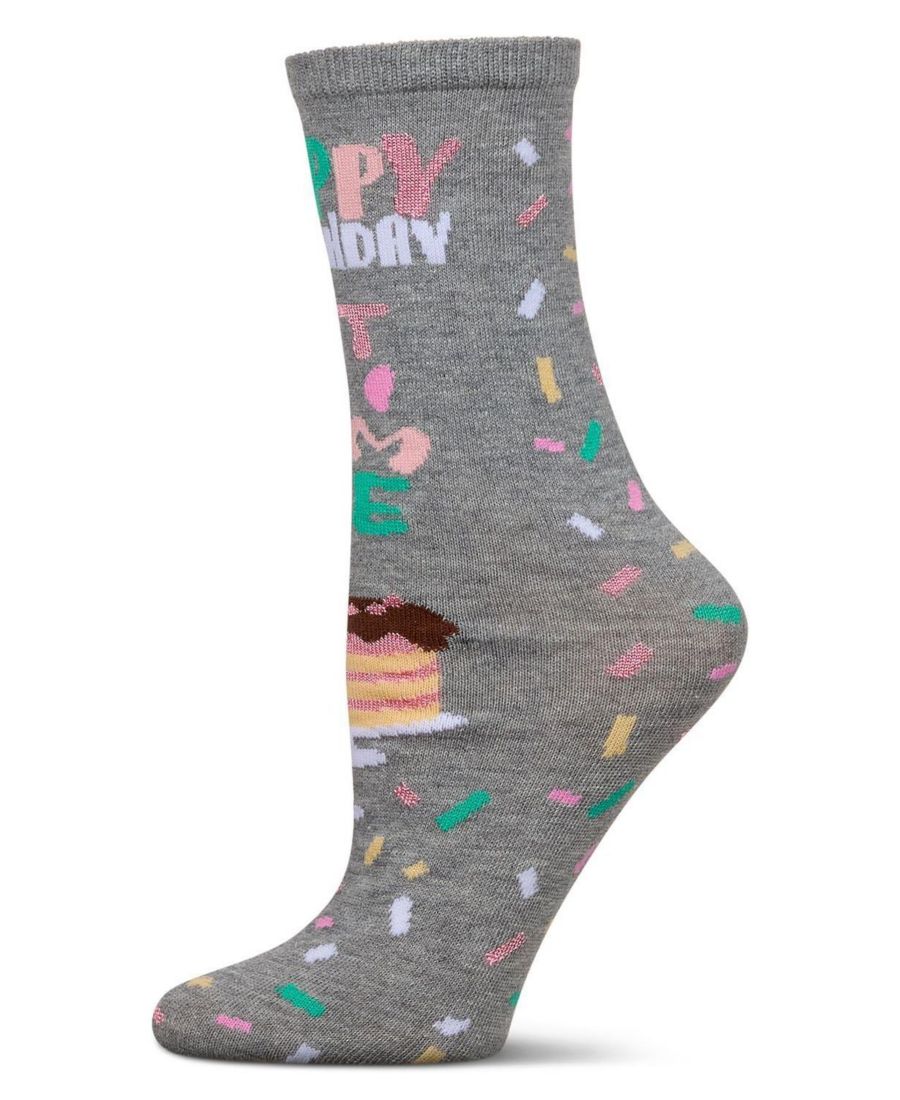 

Поздравительная открытка С днем рождения, торт! и носки Crew MeMoi, Med gray heather