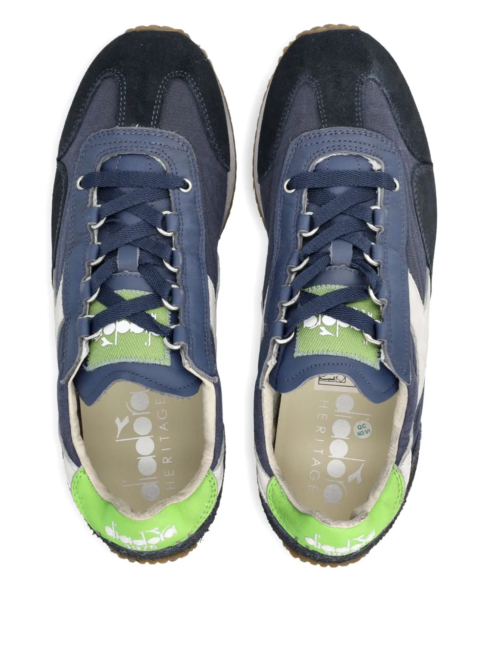 Кроссовки со шнуровкой и замшевыми вставками Diadora, синий — фото 3