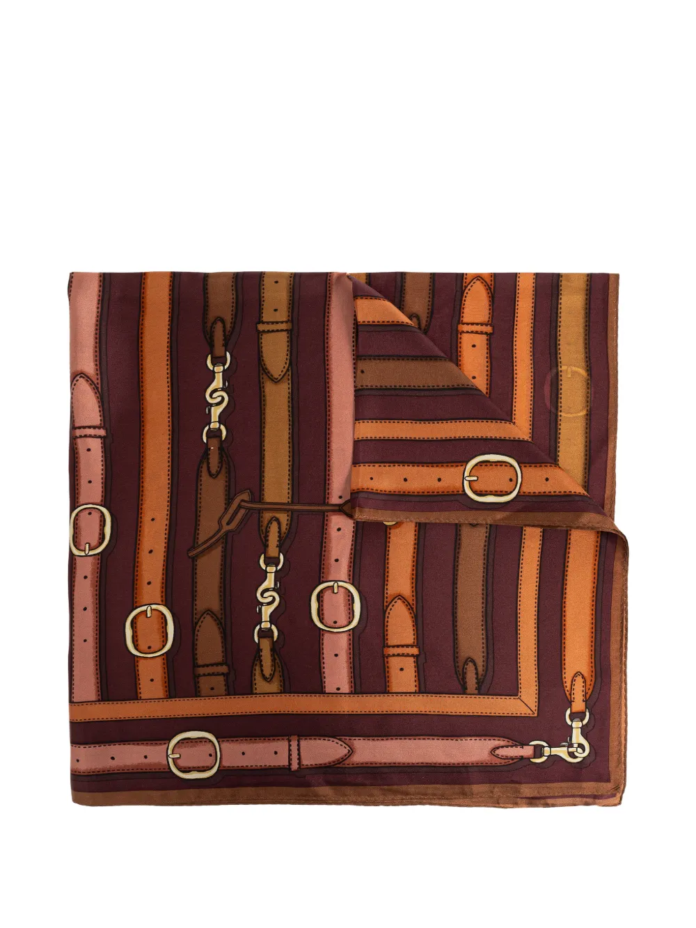 

Шарф с узором в виде поясов Coach, коричневый