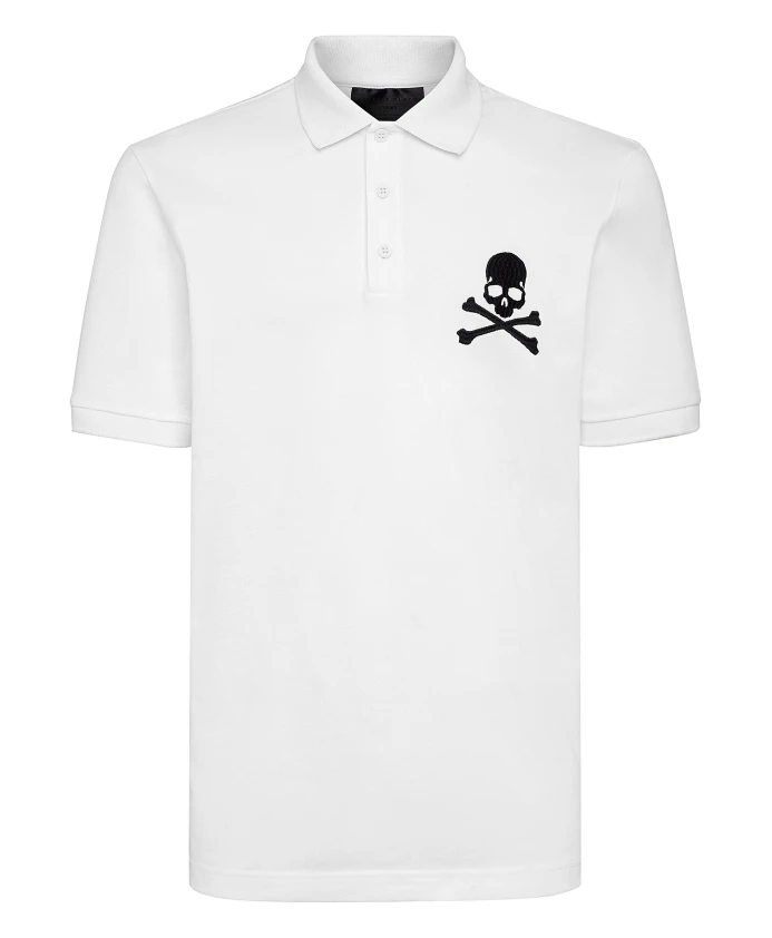 

Приталенная рубашка-поло с коротким рукавом Philipp Plein, белый