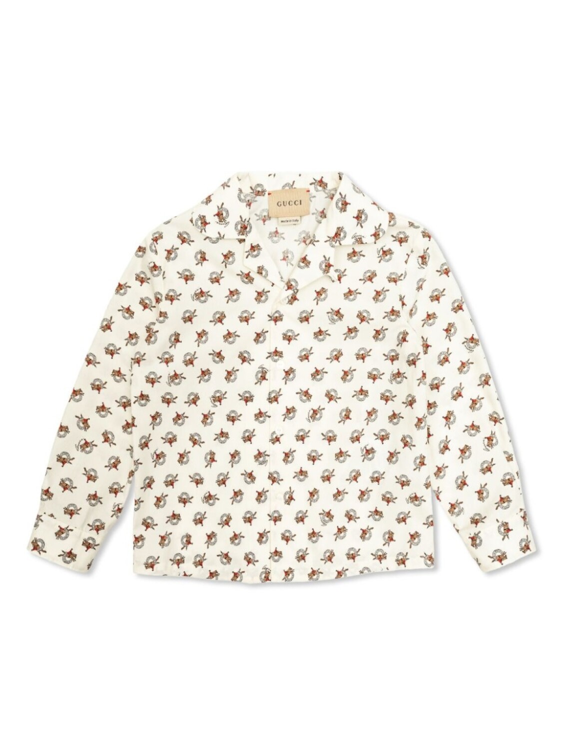 

Gucci Kids рубашка из набивного хлопка, белый