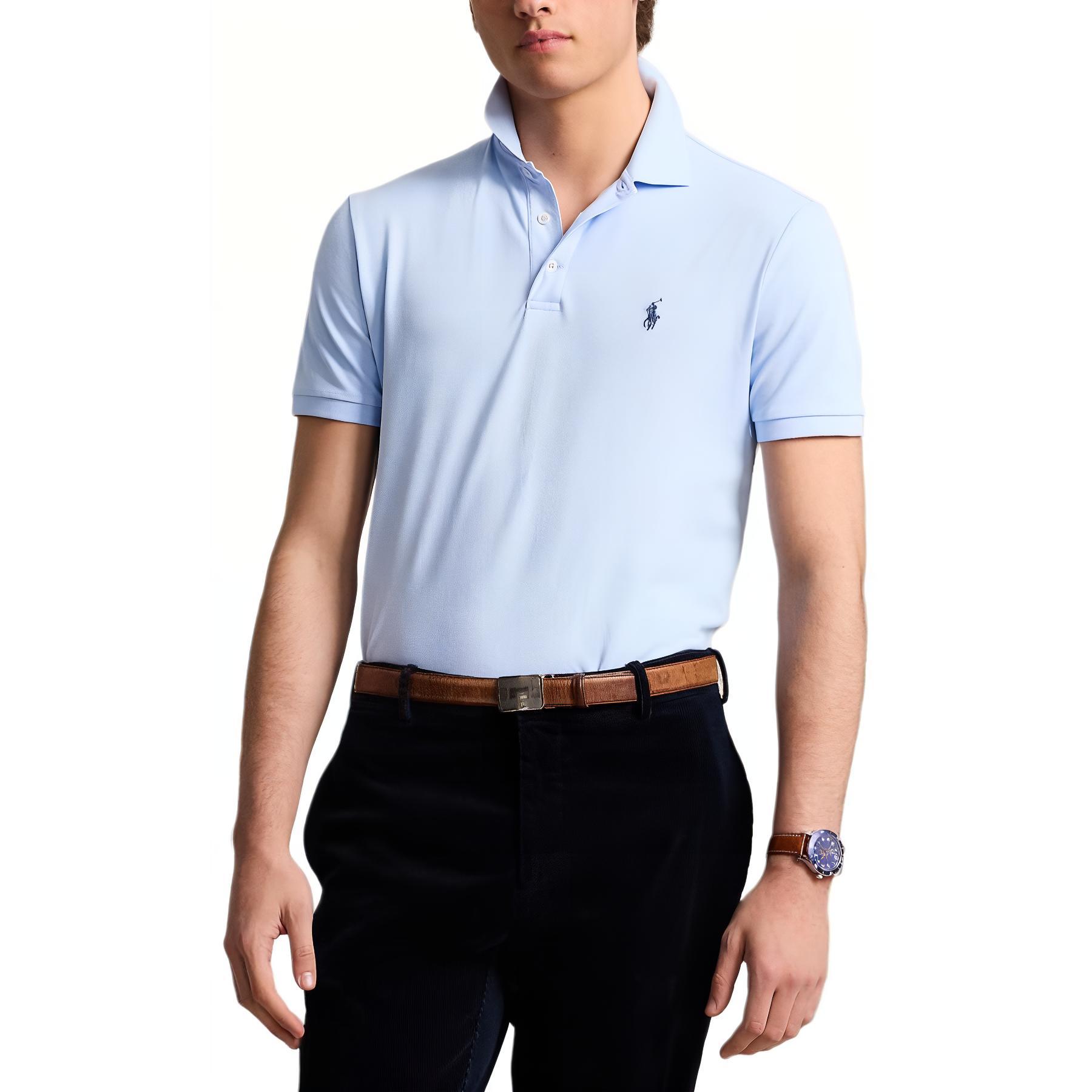 SS24 Футболка поло Мужская Рабочая синяя Polo Ralph Lauren — фото 2