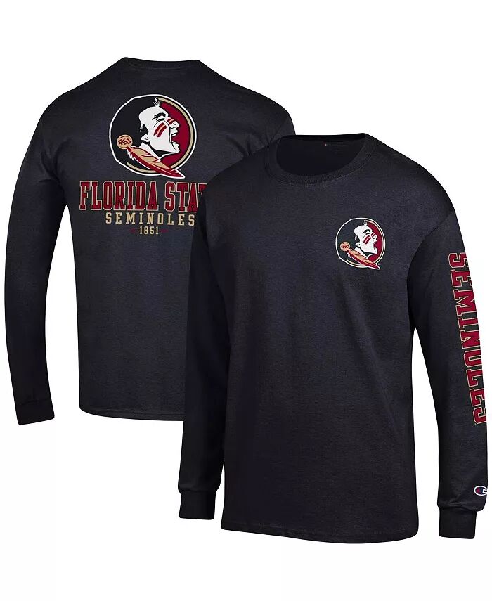 

Мужская черная футболка Florida State Seminoles Team Stack с длинным рукавом Champion
