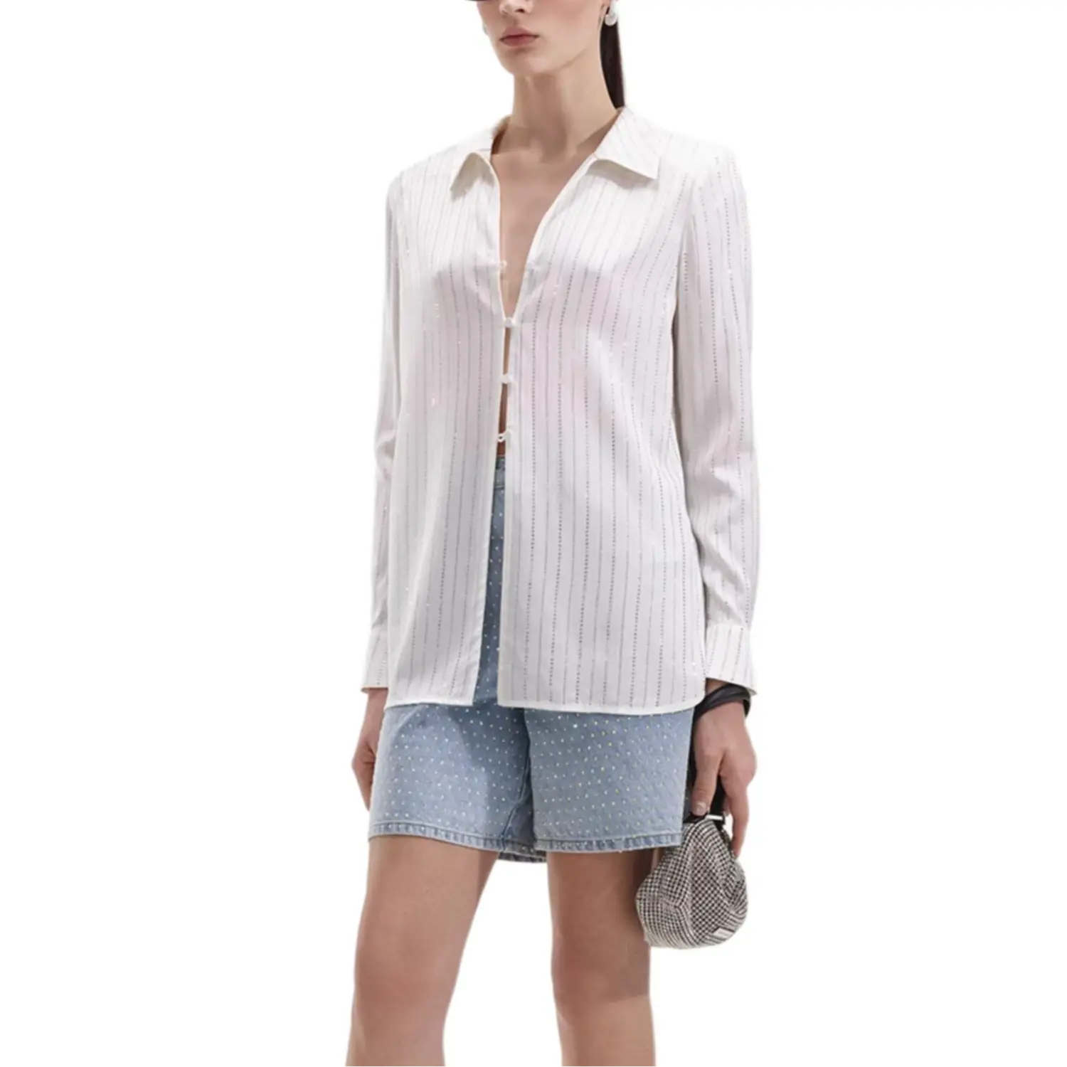 

Self-portrait Женская белая рубашка с автопортретом Self portrait