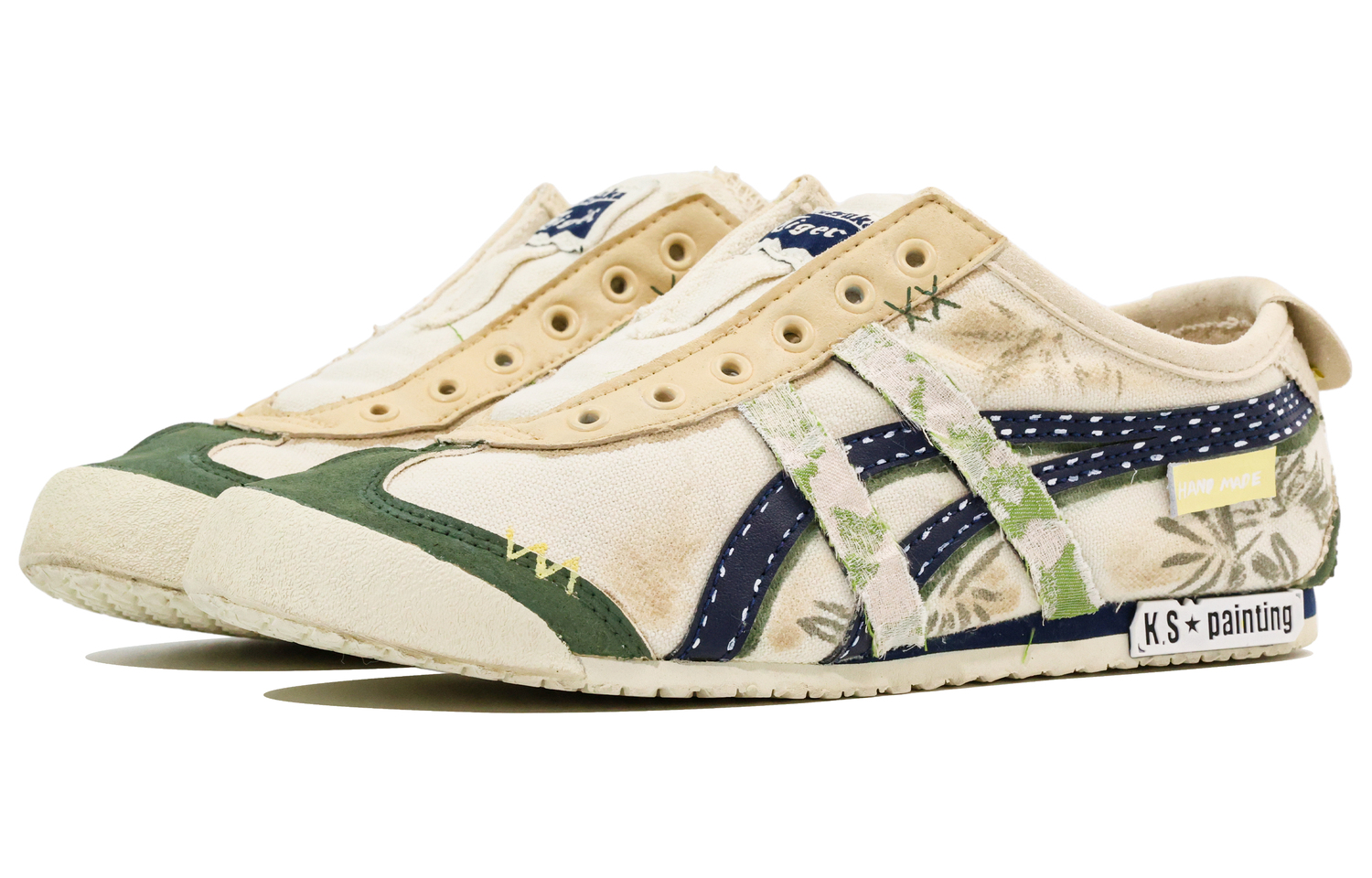 Onitsuka Tiger Кроссовки MEXICO 66 Canvas Abrasion Resistant Moisture Wicking Coverage Low top Unisex Beige Green — фото 4