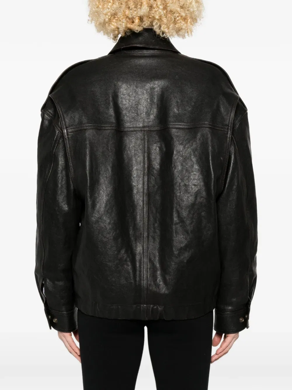 Кожаная куртка Saint Laurent, черный — фото 4