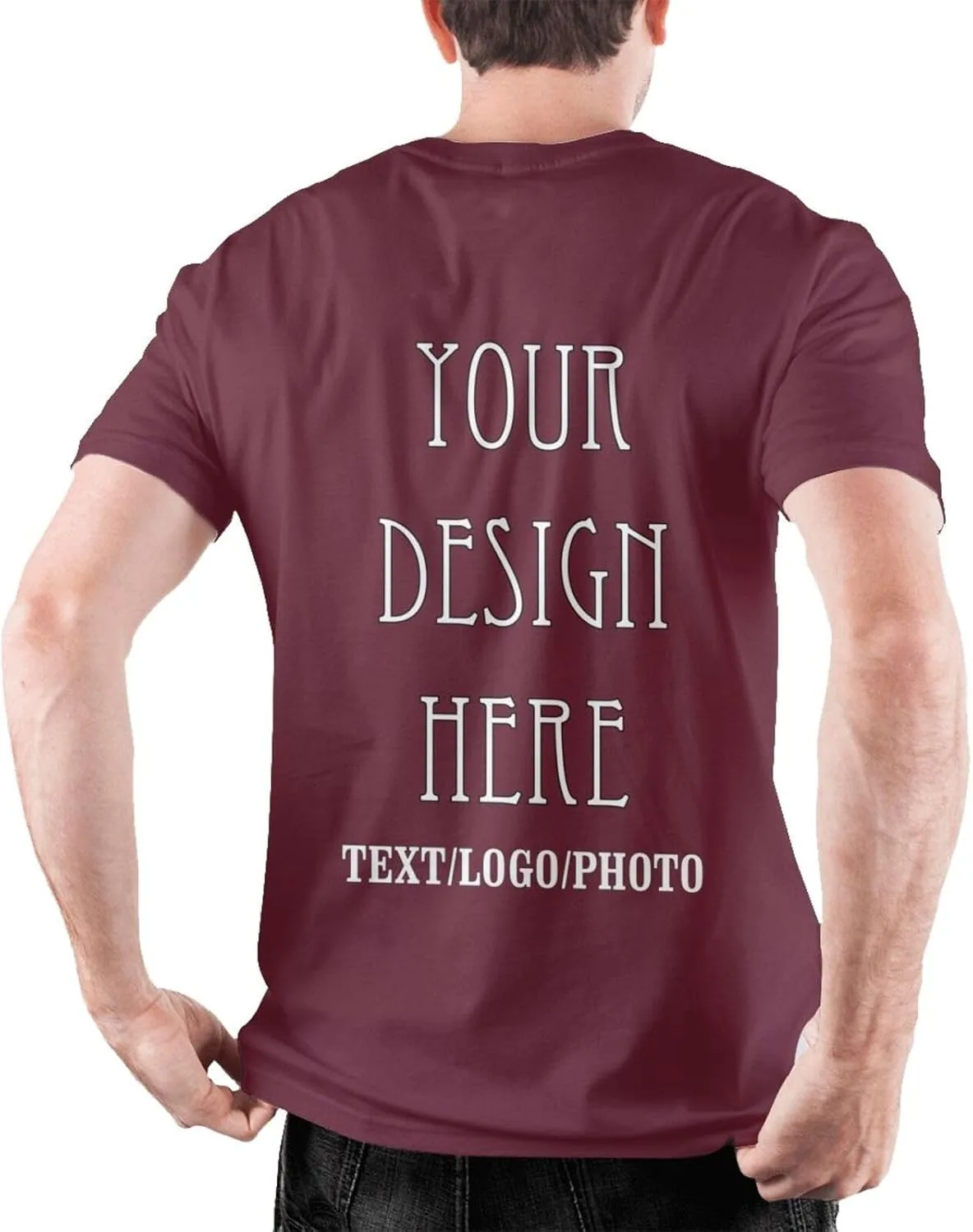 Футболка с логотипом и текстом спереди и сзади, Cotton, Crew Neck — фото 4