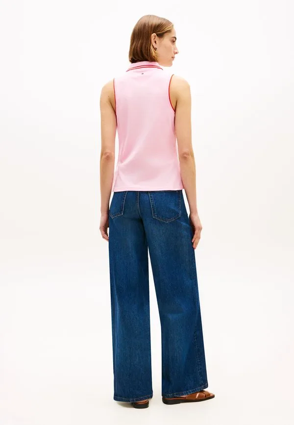 Поло-Рубашка без рукавов из пике приталенного кроя 1985 года Tommy Hilfiger, Classic Pink — фото 3