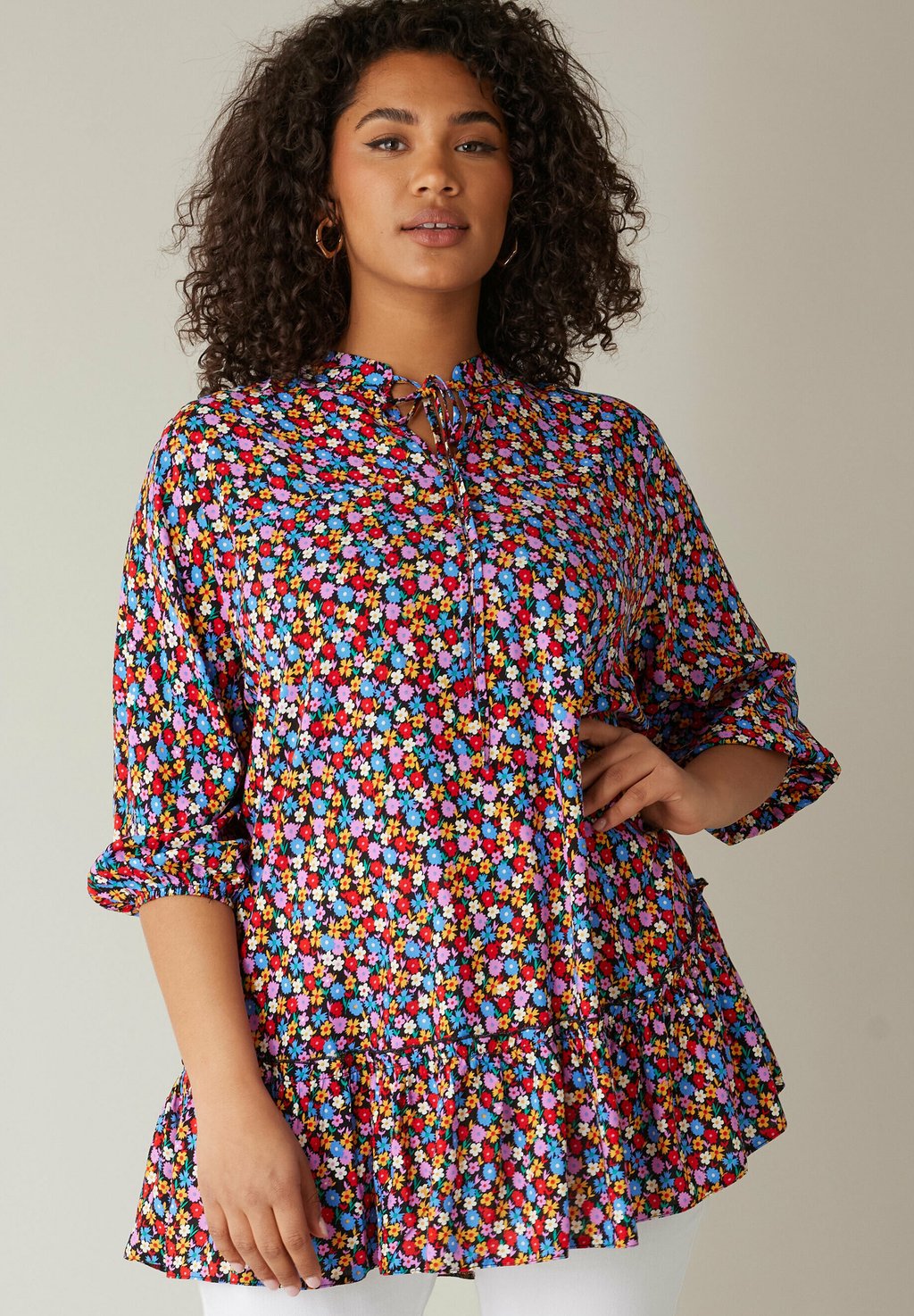 

Блуза FLORAL TIE NECK Evans, розовый