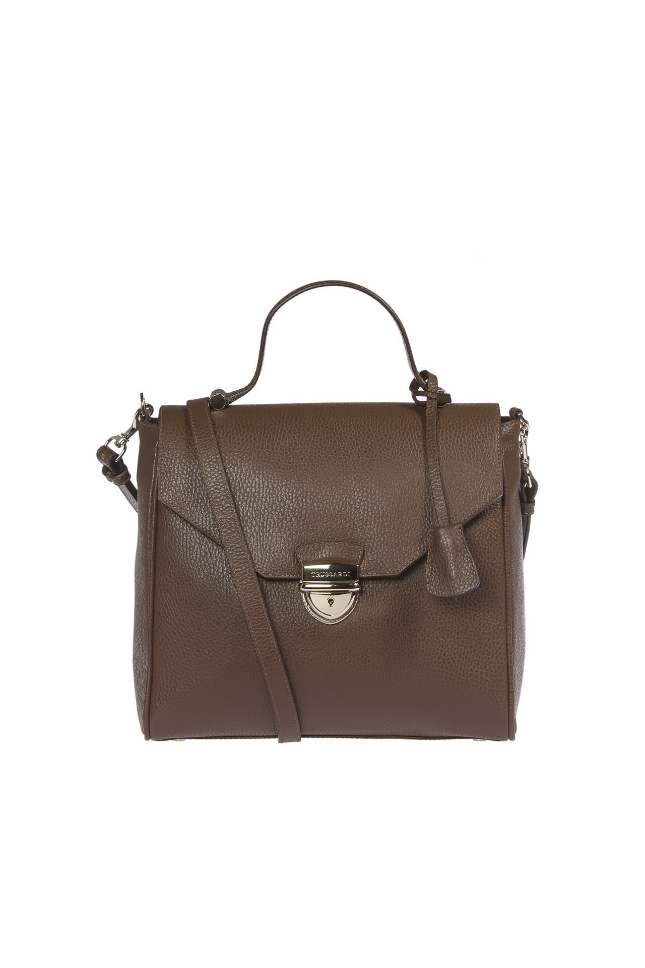 

Коричневая кожаная женская сумка Trussardi, коричневый