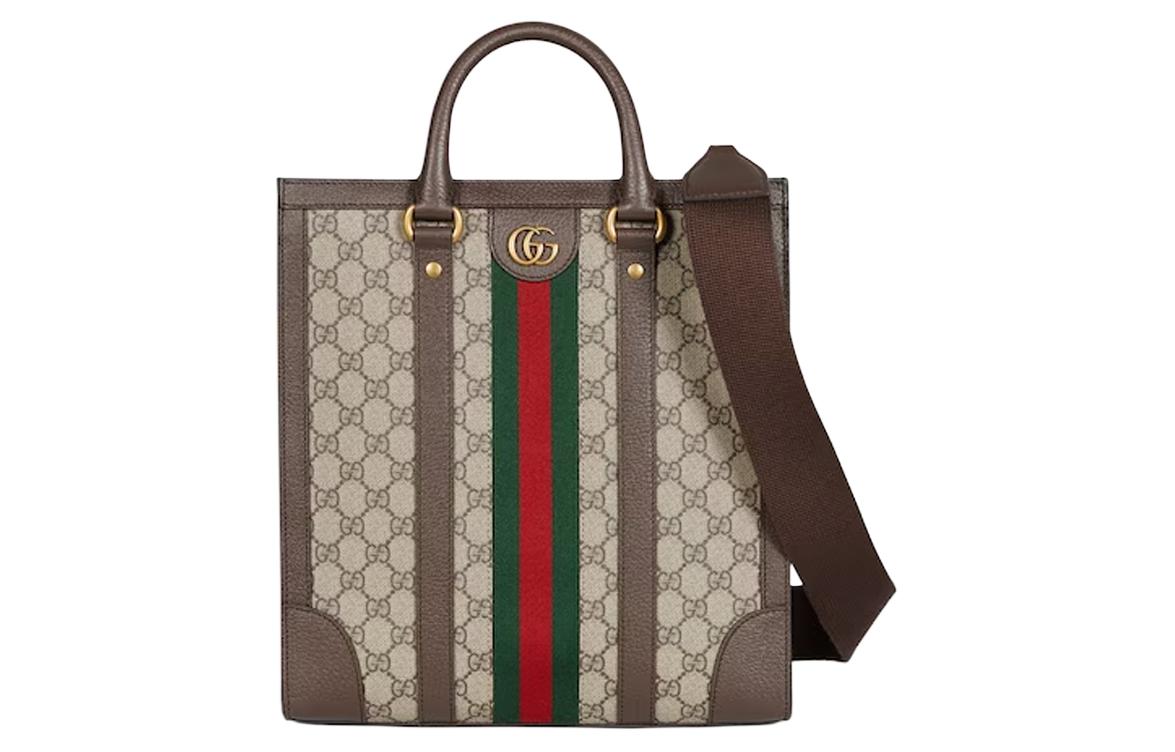 

GUCCI Сумка тоут из холста с кожаными вставками