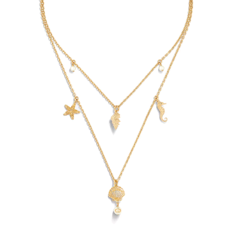 

DIOR Кулон из смолы с бусинами для женщин Gold