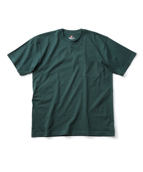 

Футболка унисекс с карманом, плотная ткань HANES BEEFY-T, темно-зеленый