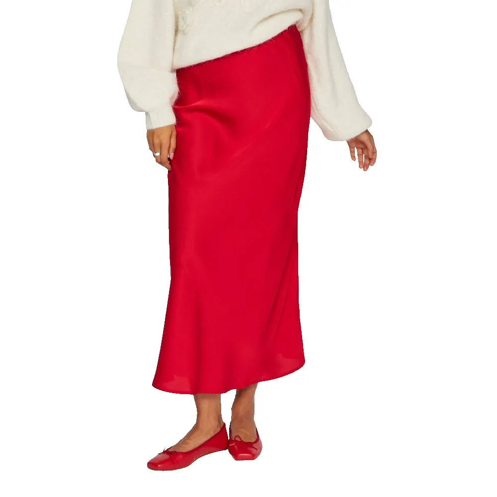 

Юбка Vila Ellette midi skirt, красный