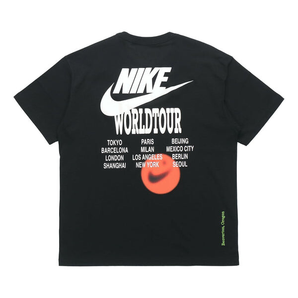 

Футболка Nike Sportswear Around the world Subject Embroidered Logo ribbed Round Neck Short Sleeve Black, мультиколор