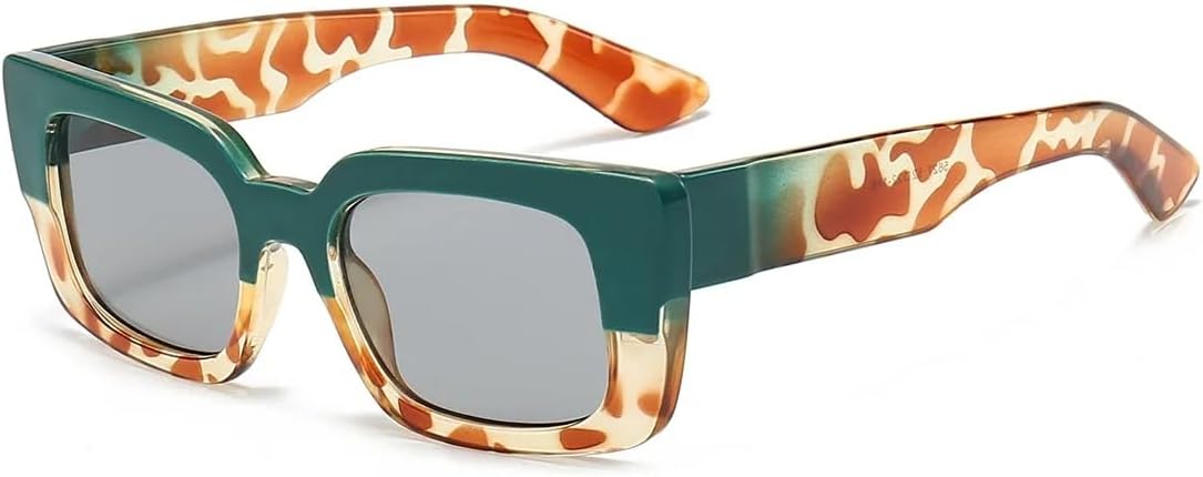 

Популярные модные маленькие прямоугольные солнцезащитные очки для женщин в стиле ретро с леопардовым принтом, защита от УФ-излучения UV400 для мужчин, трендовые квадратные солнцезащитные очки UATXTAU, Green