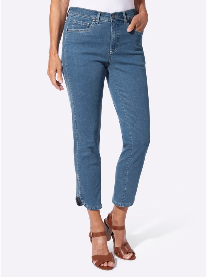 

Джинсы 7/8 синего цвета с отбеленными краями WITT WEIDEN