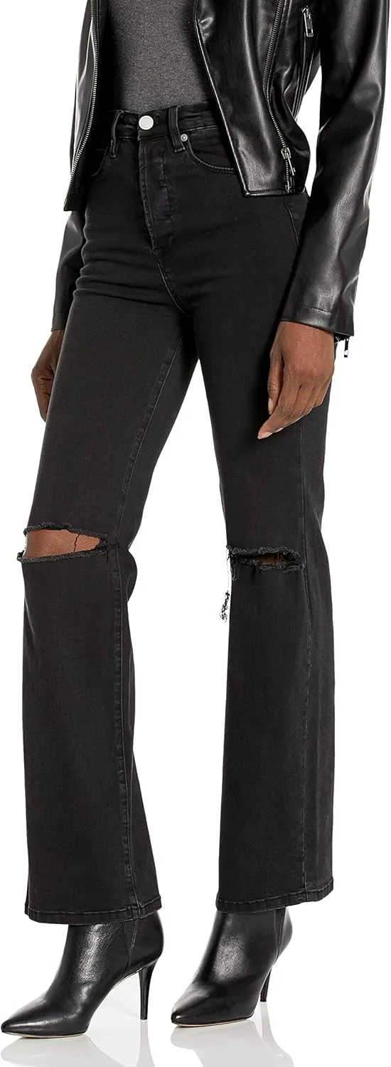 

[BLANKNYC] Женские джинсы с пятью карманами, широкие, удлиненные, с прорезями на коленях