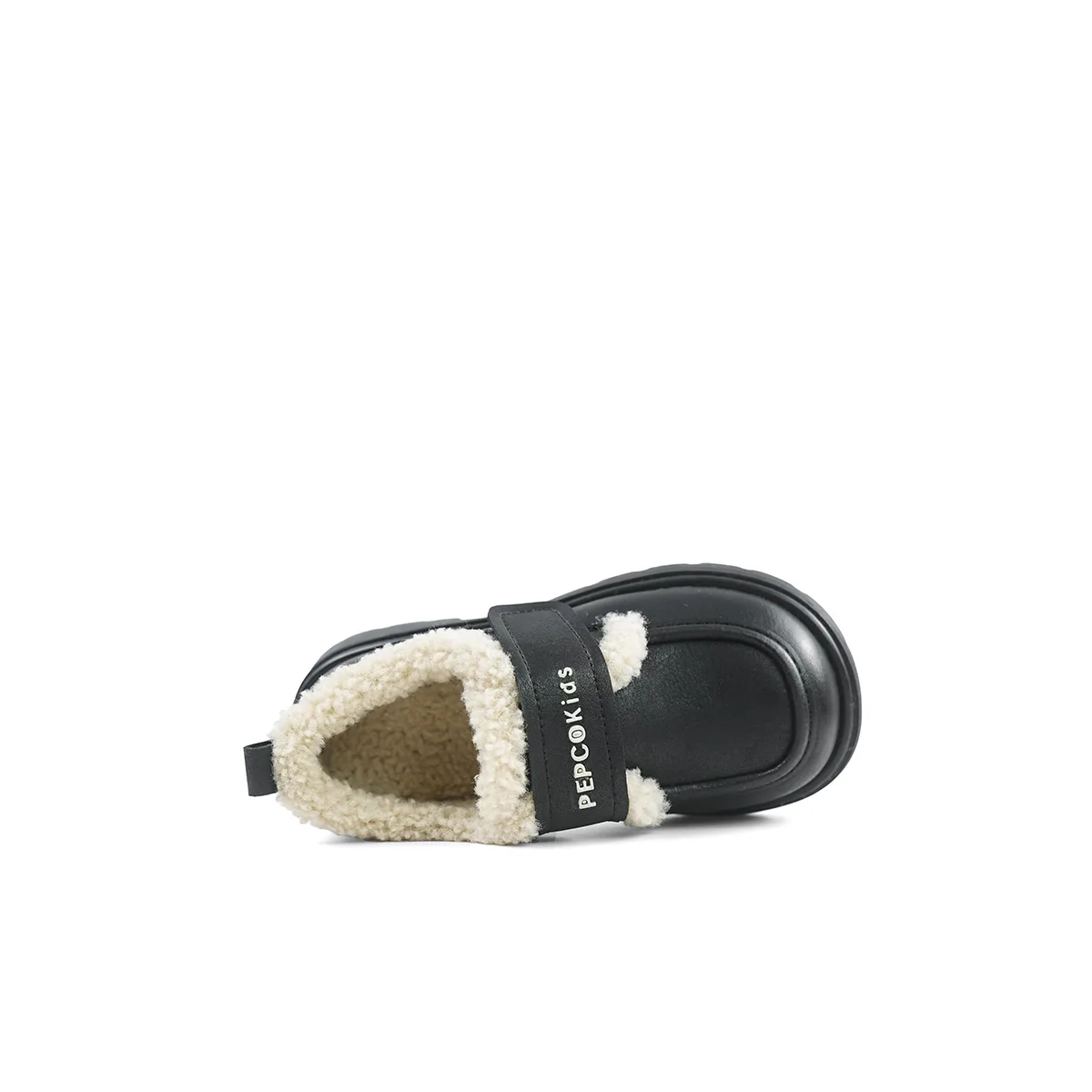 Детские кожаные туфли fashion slip resistant thermal low top XIAOZHUBANNA, Coffee — фото 3